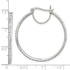 Sterling Silver White Preciosa Crystal Hoop Earrings