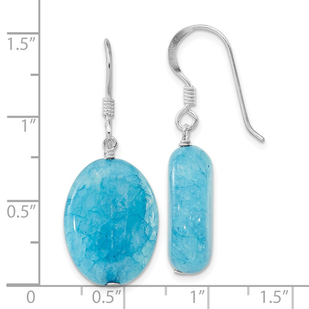 Sterling Silver Small Crack Aventurine Turquoise Tear Drop Earrings