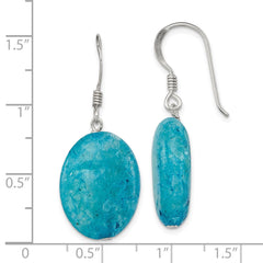 Sterling Silver Small Crack Aventurine Teal Dangle Earrings