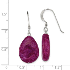 Sterling Silver Small Crack Aventurine Pink Purple Tear Drop Earrings