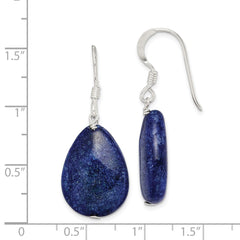 Sterling Silver Small Dyed Lapis Dark Blue Tear Drop Earrings