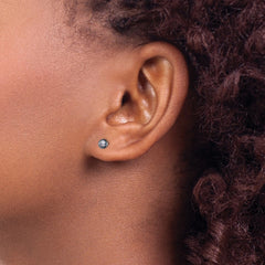 Rhodium-plated Silver 4-5mm Black FWC Button Pearl Stud Earrings