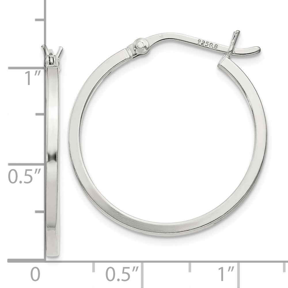 Sterling Silver 1.5x25mm Hoop Earrings