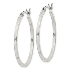 Sterling Silver 1.5x30mm Hoop Earrings