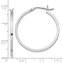 Sterling Silver 1.5x30mm Hoop Earrings