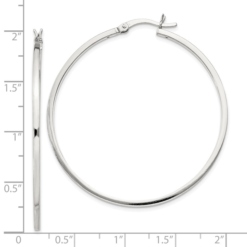 Sterling Silver 1.5x45mm Hoop Earrings