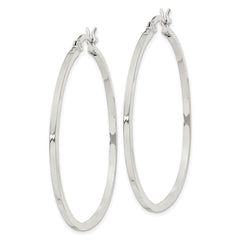 Sterling Silver 1.5x40mm Hoop Earrings