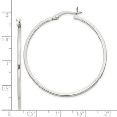 Sterling Silver 1.5x40mm Hoop Earrings