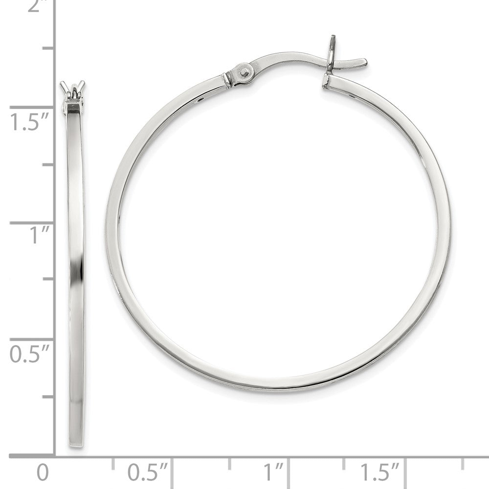 Sterling Silver 1.5x35mm Hoop Earrings