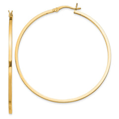 Yellow Gold-plated Sterling Silver 1.5x50mm Hoop Earrings