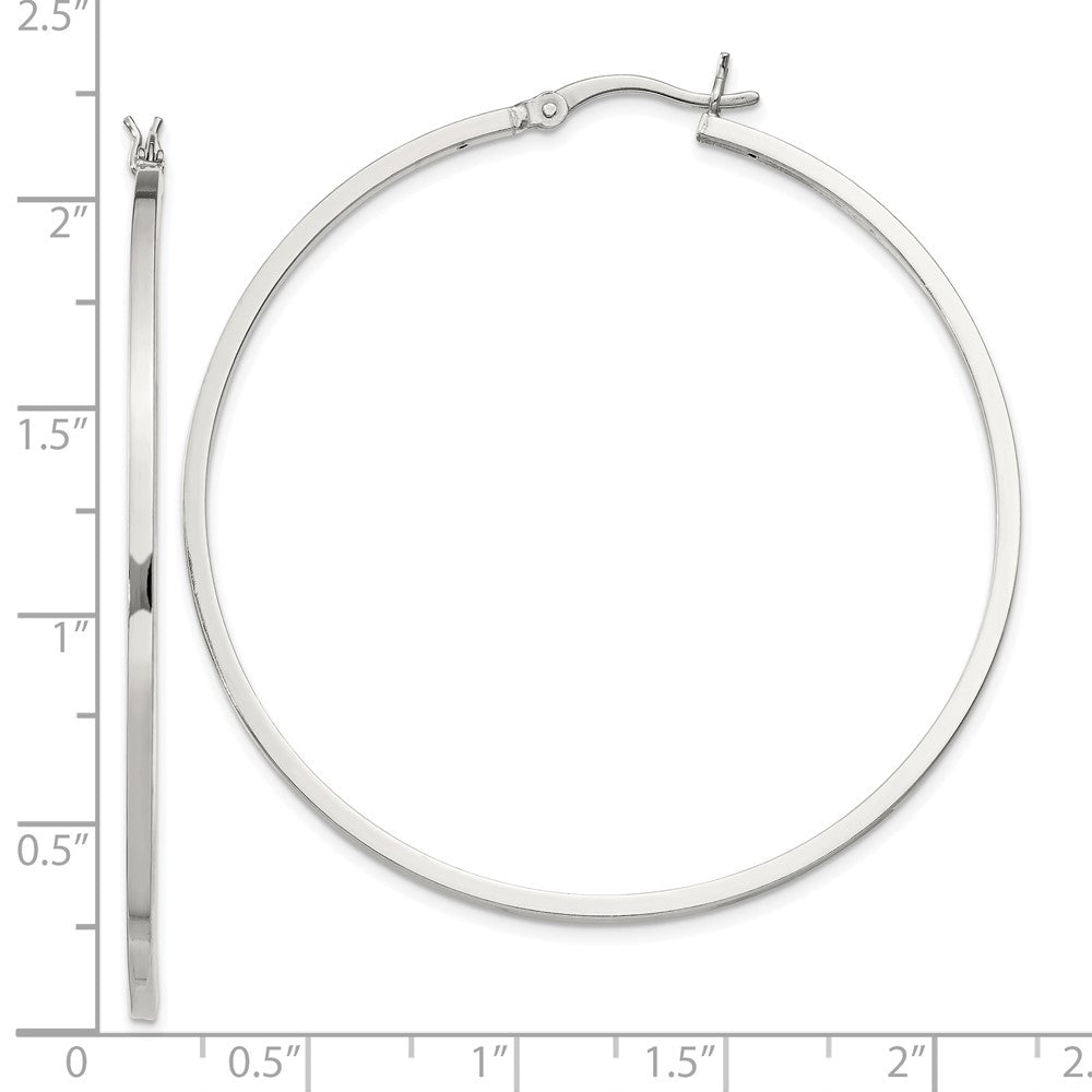Sterling Silver 1.5x50mm Hoop Earrings