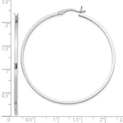 Sterling Silver 1.5x50mm Hoop Earrings