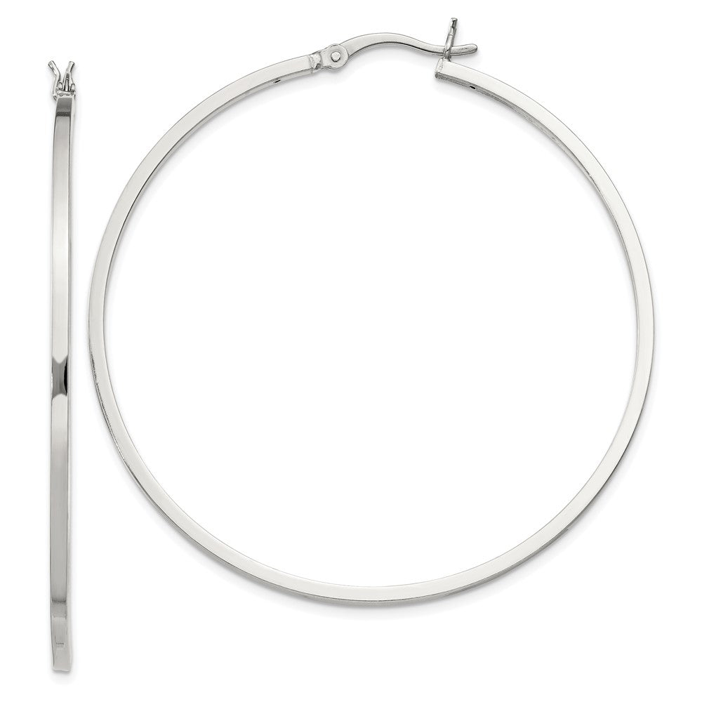 Sterling Silver 1.5x50mm Hoop Earrings