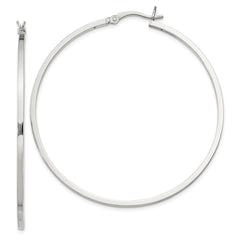 Sterling Silver 1.5x50mm Hoop Earrings