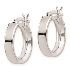 Rhodium-plated Sterling Silver 4x16mm Hoop Earrings