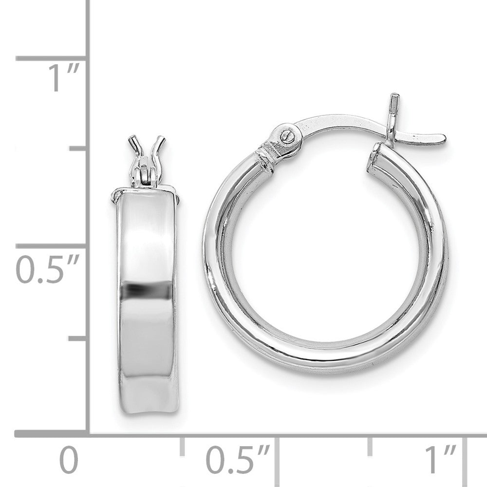 Rhodium-plated Sterling Silver 4x16mm Hoop Earrings