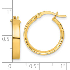 Yellow Gold-plated Sterling Silver 4.25x20 Hoop Earrings