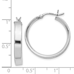 Rhodium-plated Sterling Silver 4.25x25Hoop Earrings