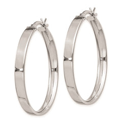 Rhodium-plated Sterling Silver 4.25x35 Hoop Earrings