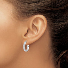 Rhodium-plated Sterling Silver Hoop Earrings