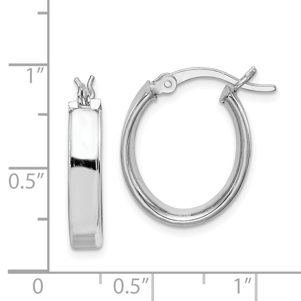 Rhodium-plated Sterling Silver Hoop Earrings