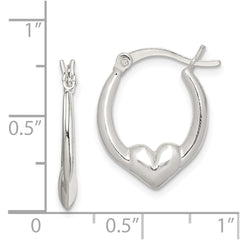 Sterling Silver Heart Hoop Earrings