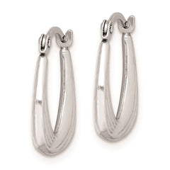 Rhodium-plated Sterling Silver Hollow Hoop Earrings