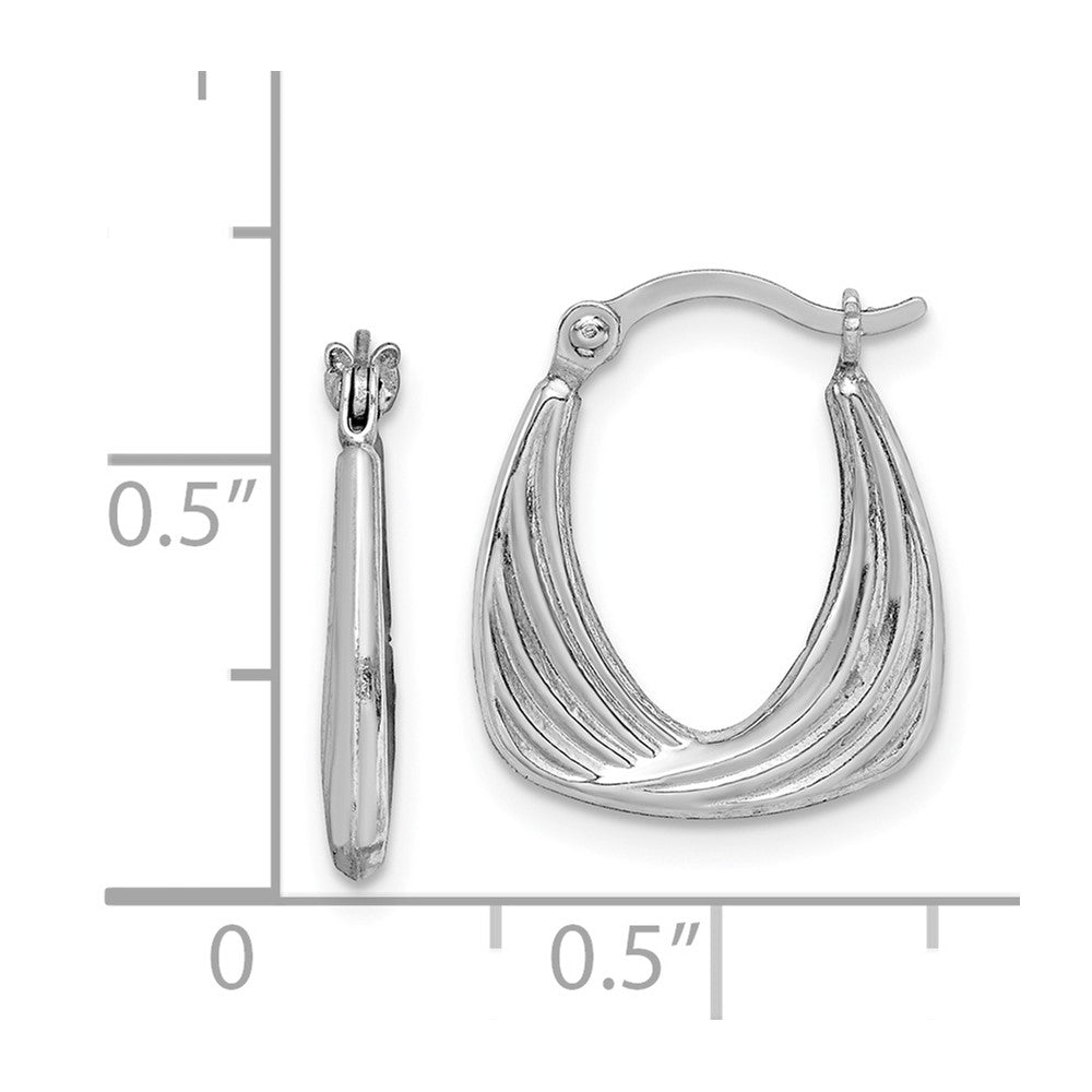 Rhodium-plated Sterling Silver Hollow Hoop Earrings