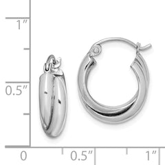 Rhodium-plated Sterling Silver Double Hoop Earrings