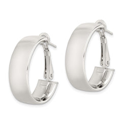 Sterling Silver Polished 10mm Omega Back Hoop Earrings