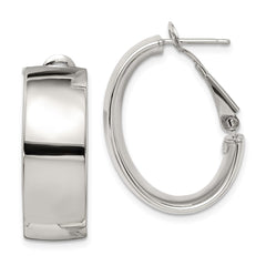 Sterling Silver Polished 10mm Omega Back Hoop Earrings