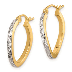 Rhodium-plated Sterling Silver Vermeil Diamond-cut 2.5mm Curved Hoop Earrings