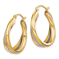 Rhodium-plated Sterling Silver Vermeil Triple Hoop Earrings