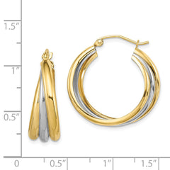 Rhodium-plated Sterling Silver Vermeil Triple Hoop Earrings