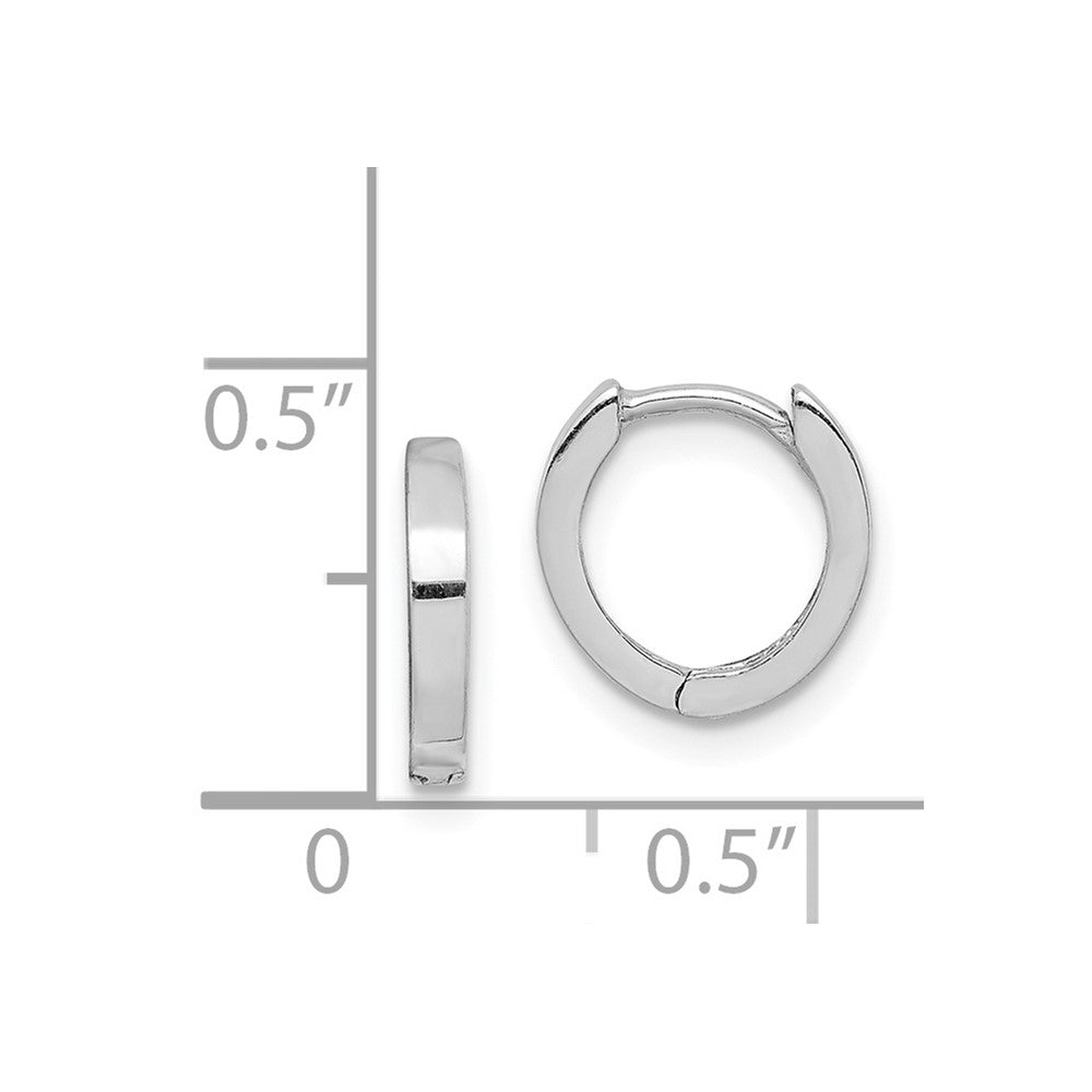 Rhodium-plated Sterling Silver Hinged Hoop Earrings