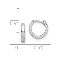 Rhodium-plated Sterling Silver Hinged Hoop Earrings
