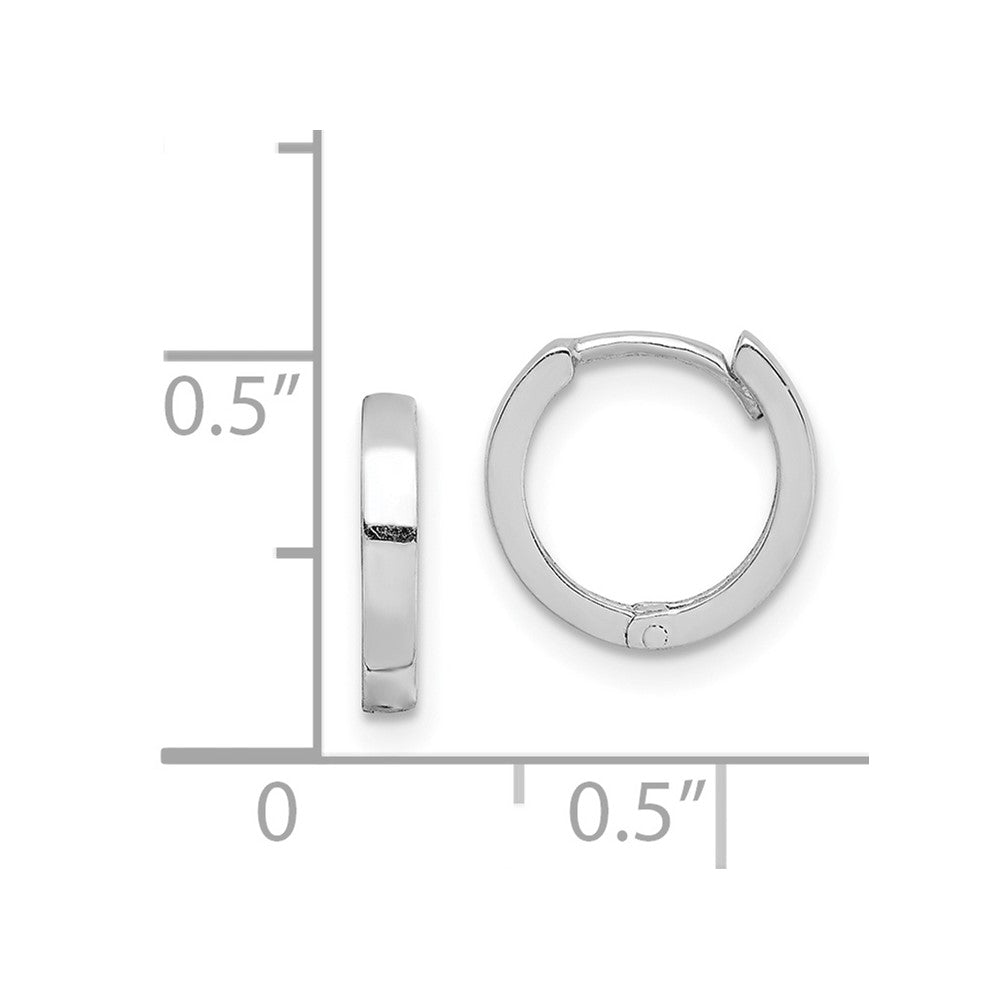 Rhodium-plated Sterling Silver Hinged Hoop Earrings