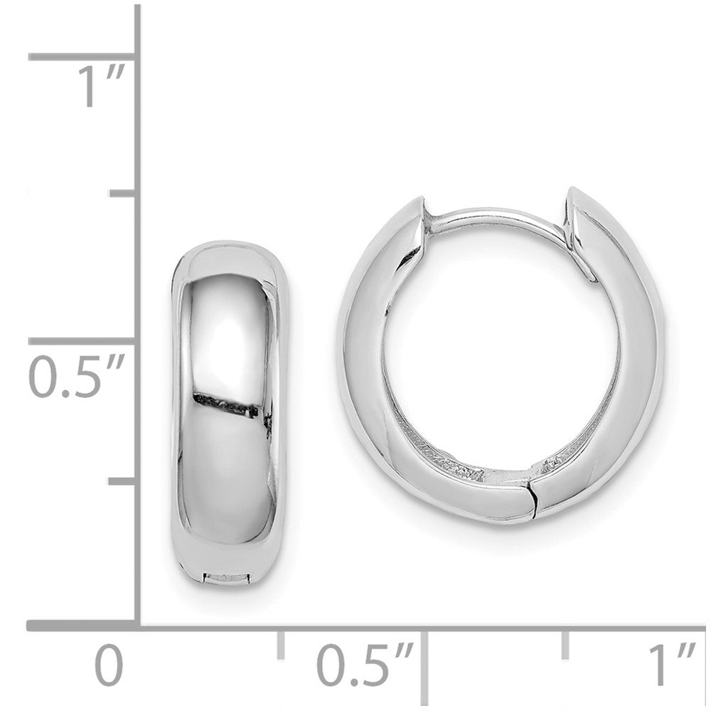 Rhodium-plated Sterling Silver Hinged Hoop Earrings