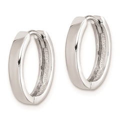 Rhodium-plated Sterling Silver Hinged Hoop Earrings