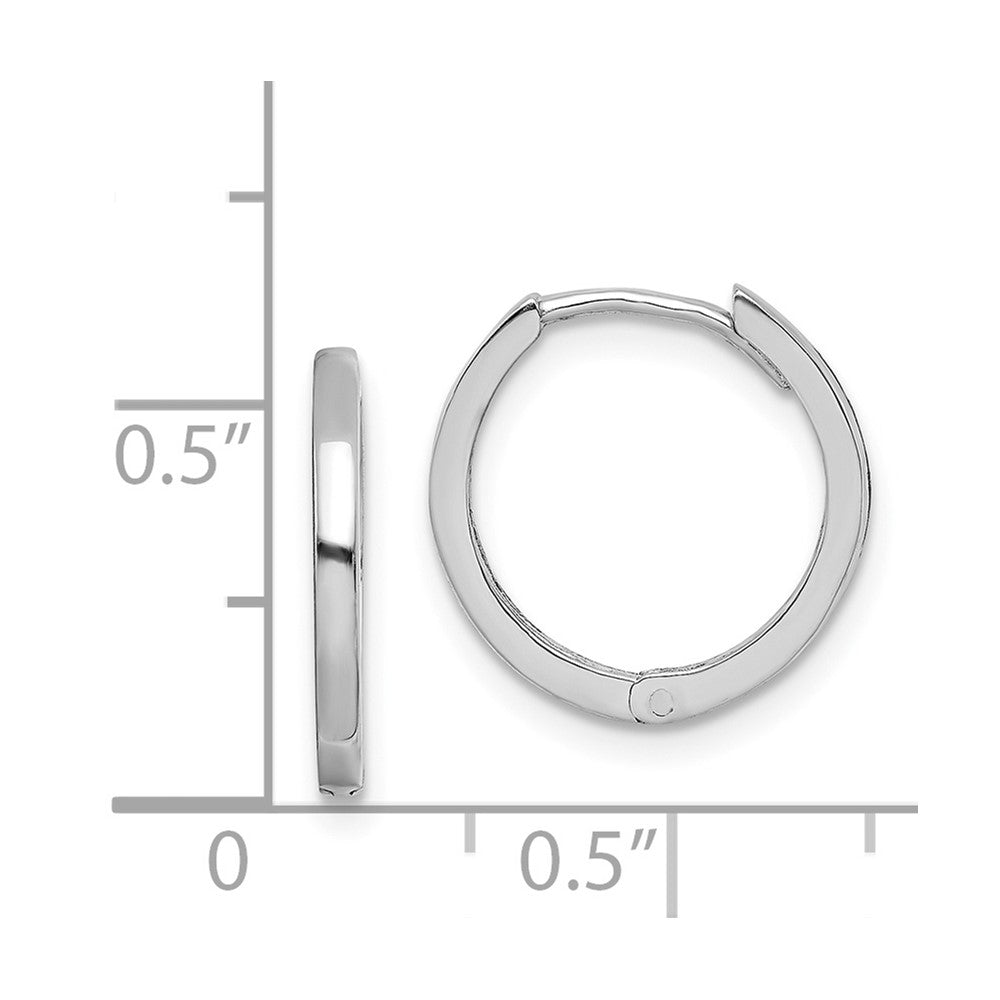 Rhodium-plated Sterling Silver Hinged Hoop Earrings