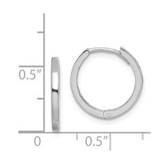 Rhodium-plated Sterling Silver Hinged Hoop Earrings