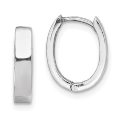 Rhodium-plated Sterling Silver Hinged Hoop Earrings