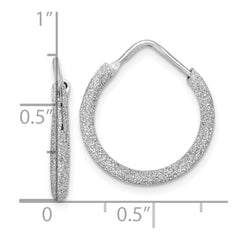 Rhodium-plated Sterling Silver Laser Cut 2mm Endless Hoop Earrings