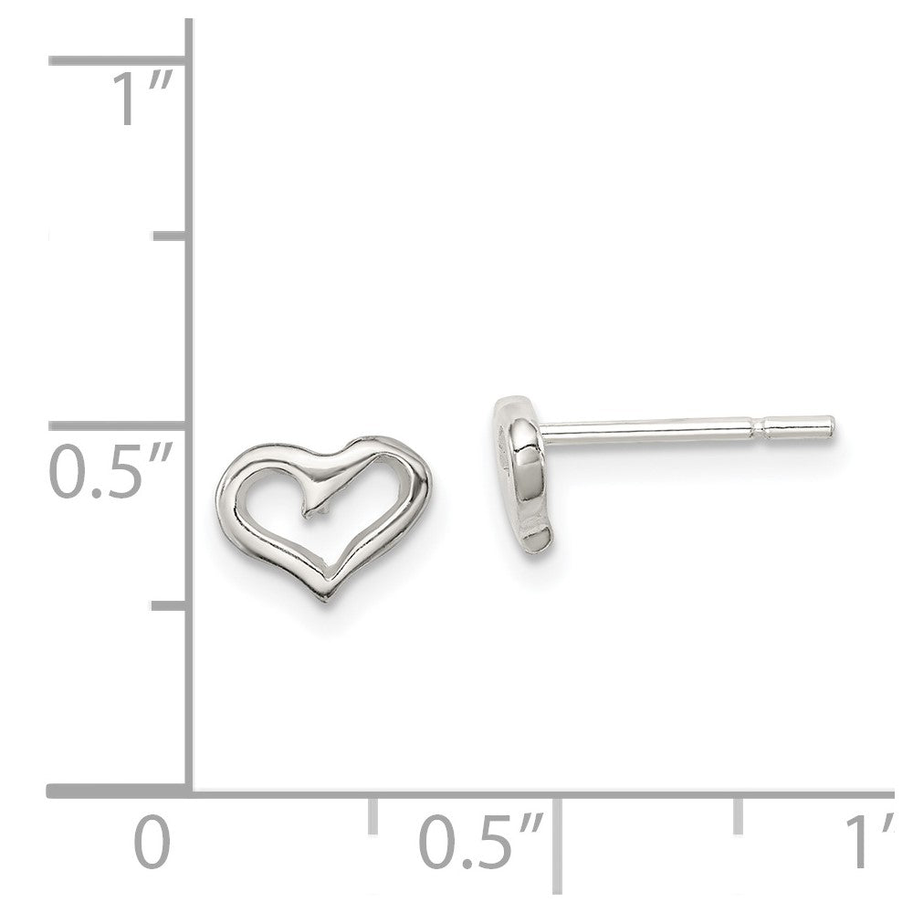 Sterling Silver Heart Post Earrings