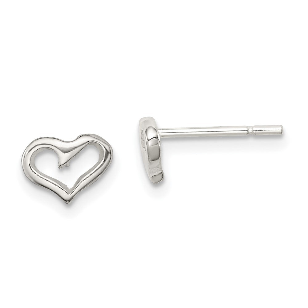 Sterling Silver Heart Post Earrings