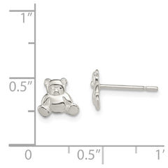Sterling Silver Teddy Bear Post Earrings