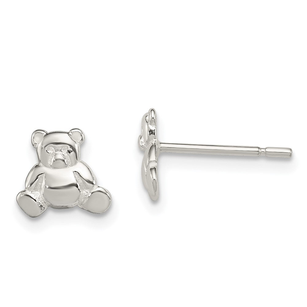 Sterling Silver Teddy Bear Post Earrings