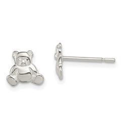 Sterling Silver Teddy Bear Post Earrings
