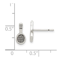 Sterling Silver Antique Tennis Racquet Post Earrings