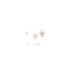 Rhodium-plated Sterling Silver Fleur de lis Post Earrings
